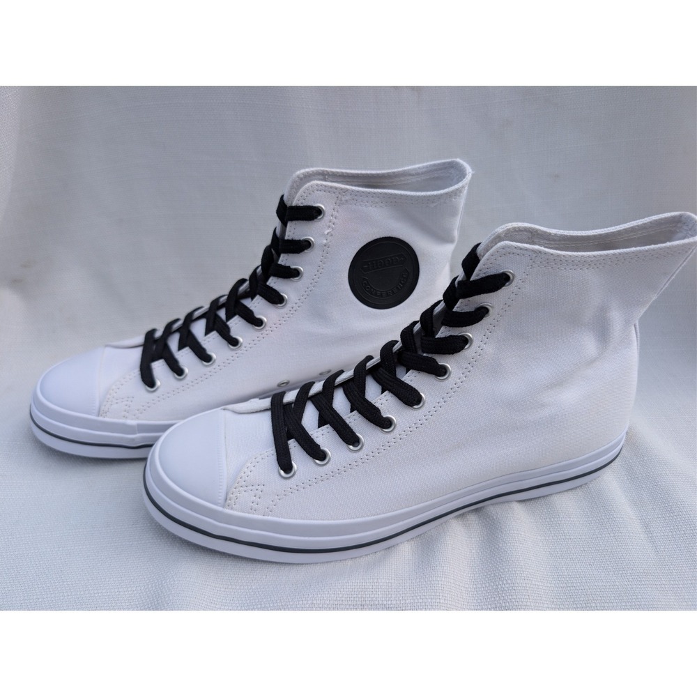 HOOD Conference 55 HC High Top Canvas Sneakers Mens 10 Womens 12 White Black